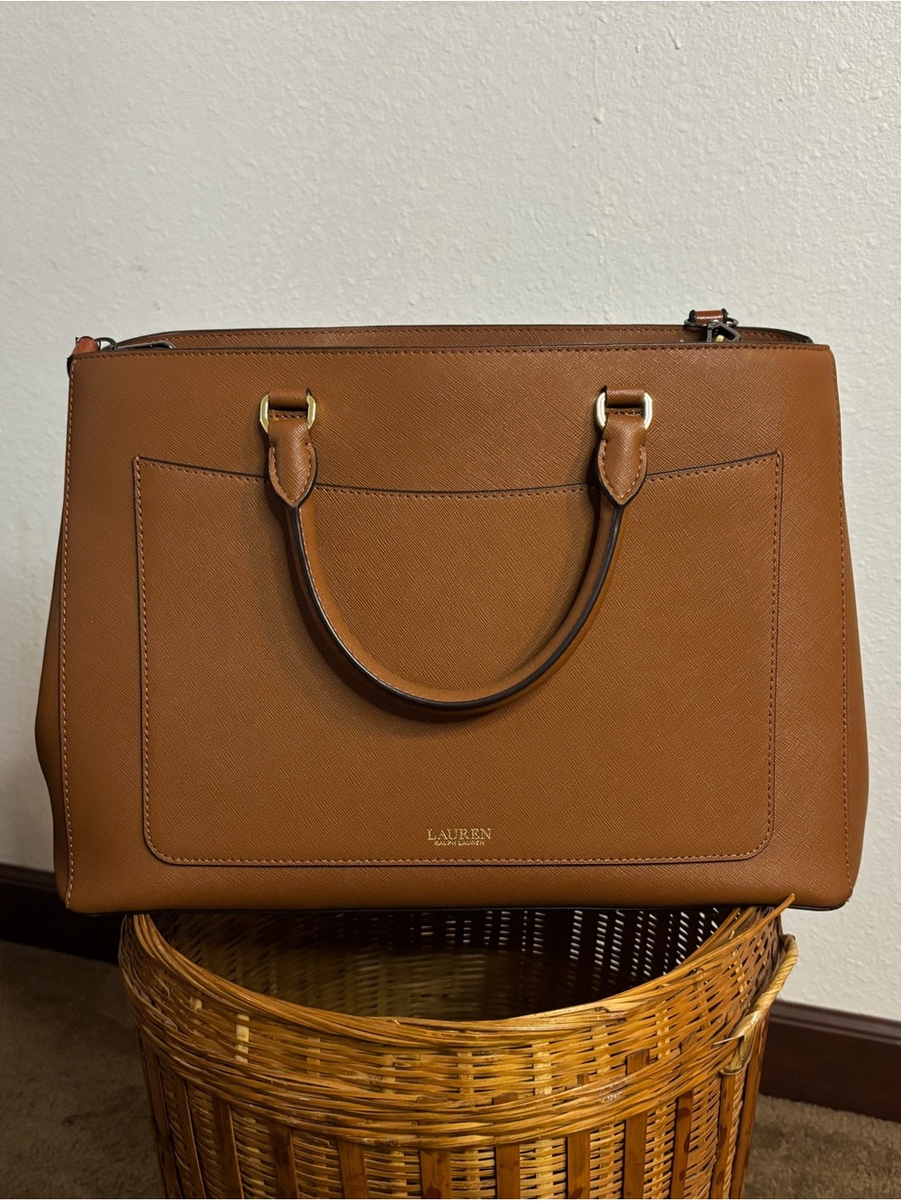 Lauren Ralph Lauren Brown Leather Satchel